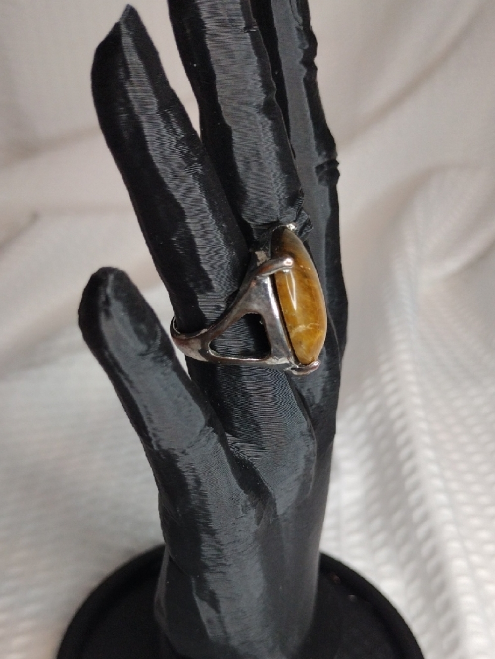 Tiger Eye Polished Stone Ring Size 6.5 L59 - Picture 4 of 5